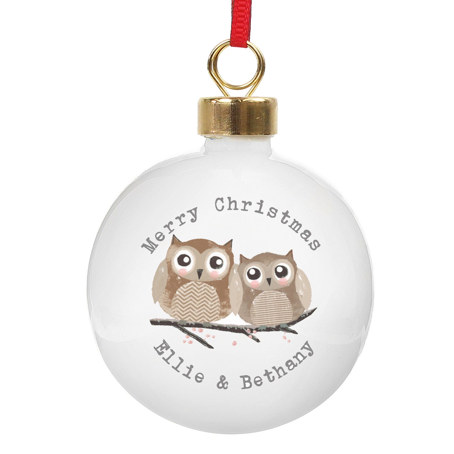 Personalised Woodland Owl Bauble