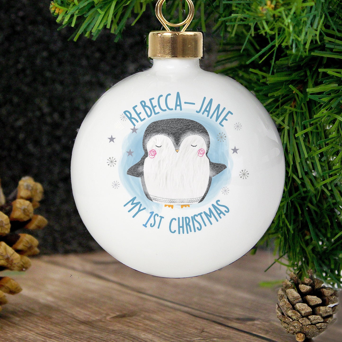 Personalised 1st Christmas Penguin Bauble