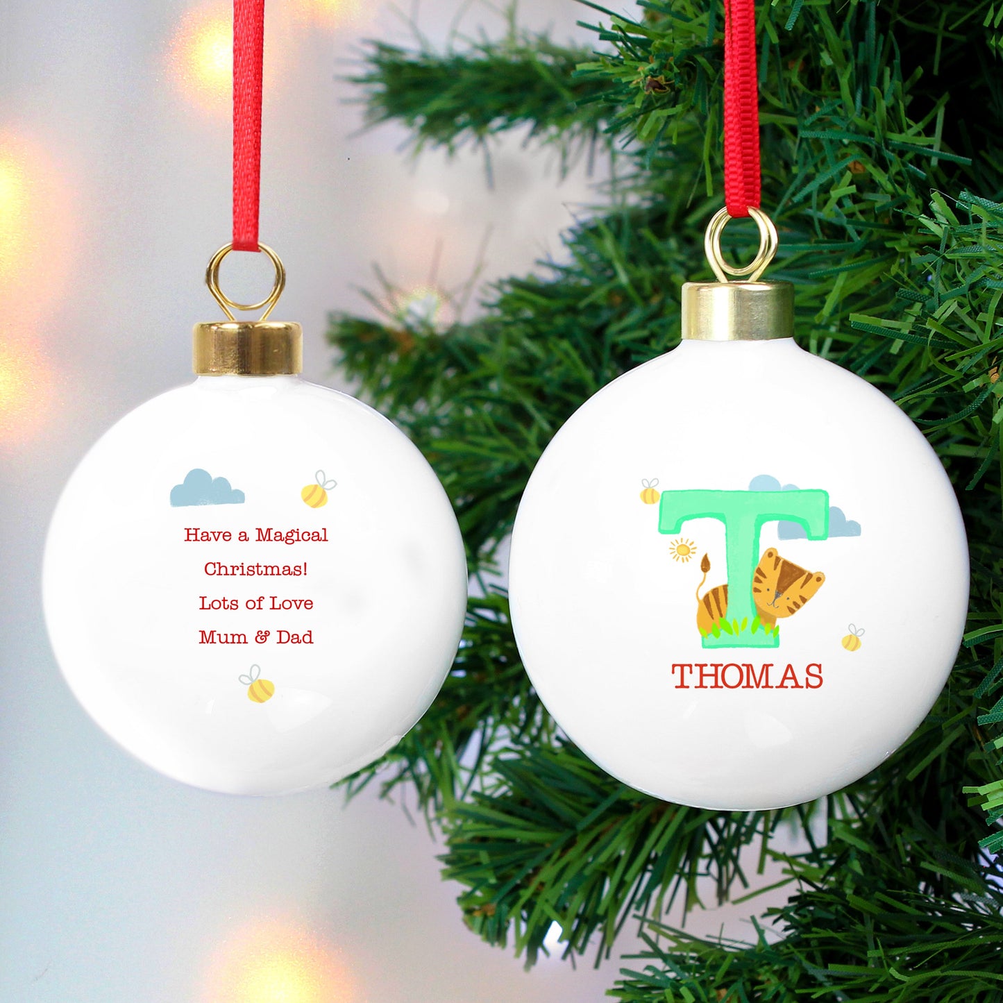 Personalised Animal Alphabet Bauble