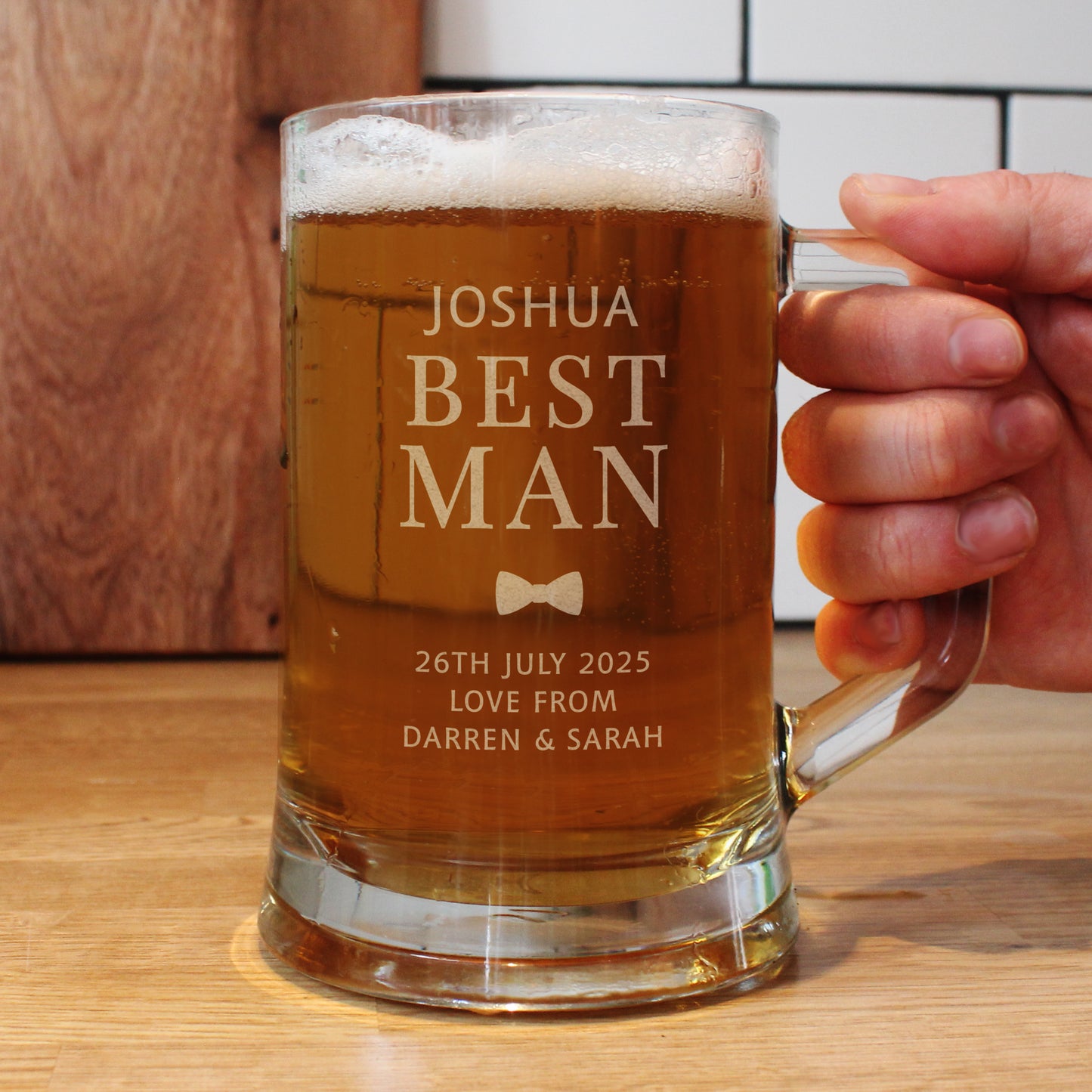 Personalised Best Man Pint Stern Tankard