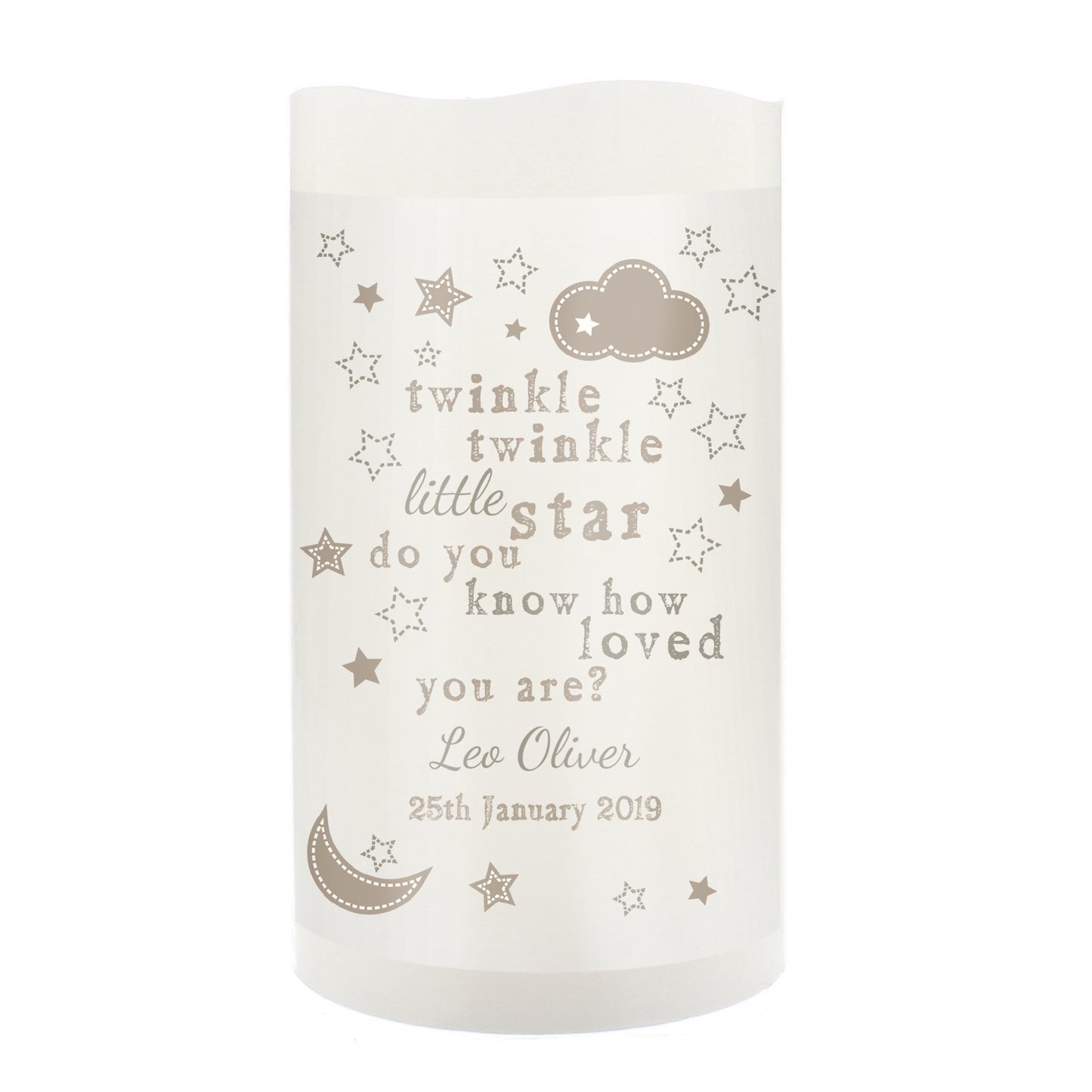 Personalised Twinkle Twinkle Nightlight LED Candle