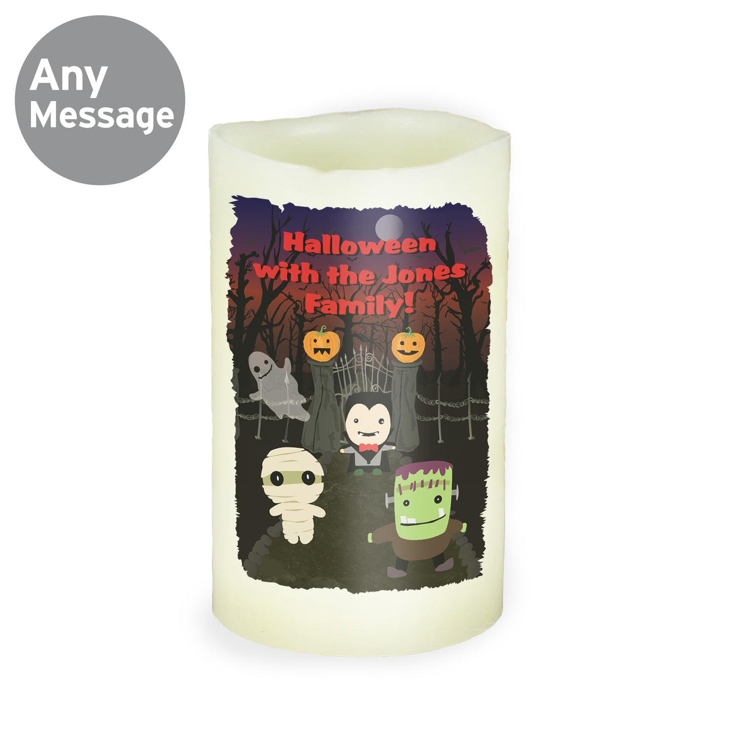 Personalised Halloween LED Candle