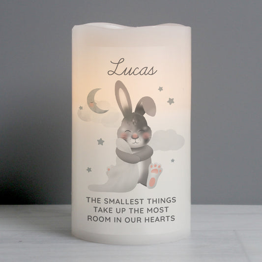 Personalised Baby Bunny LED Candle