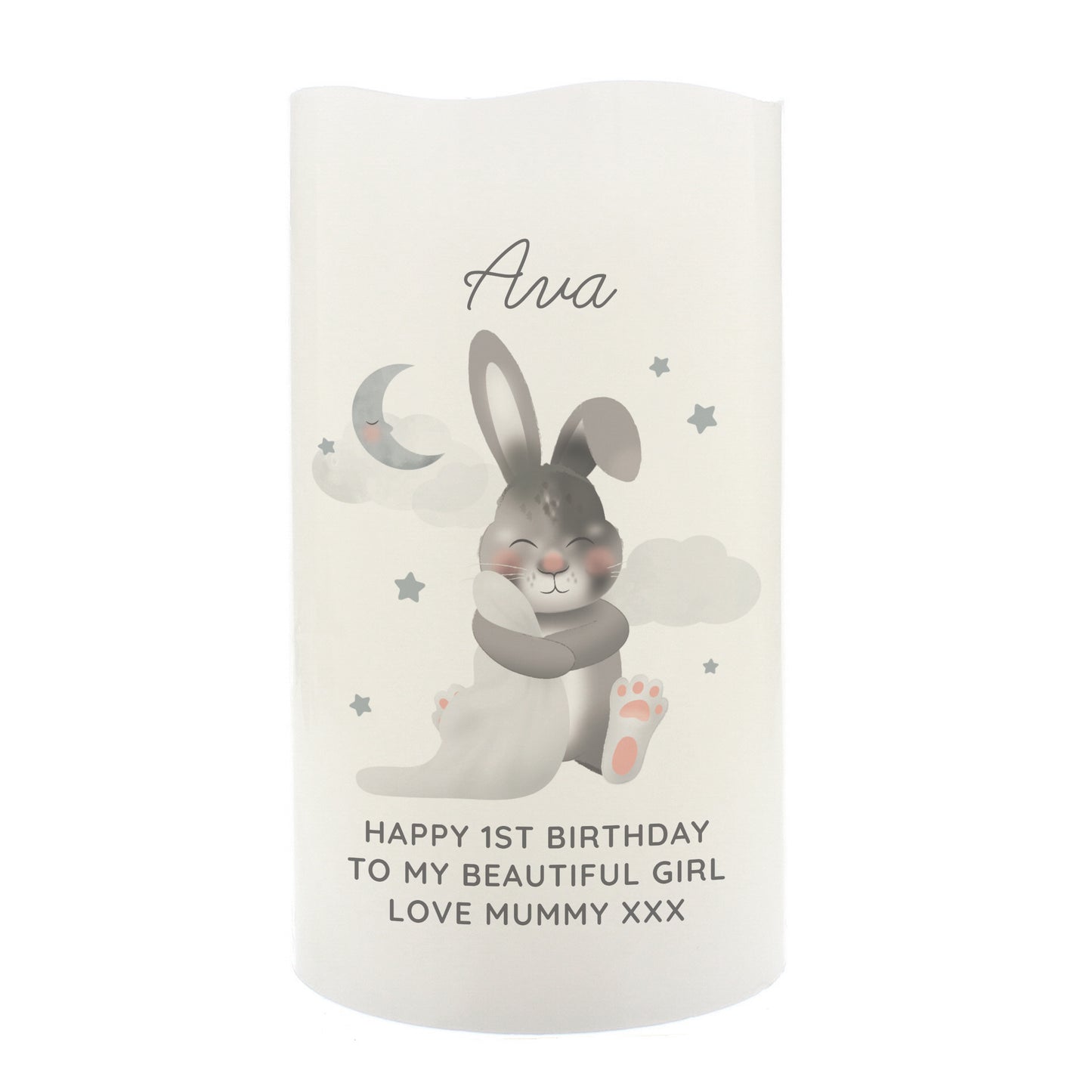 Personalised Baby Bunny LED Candle