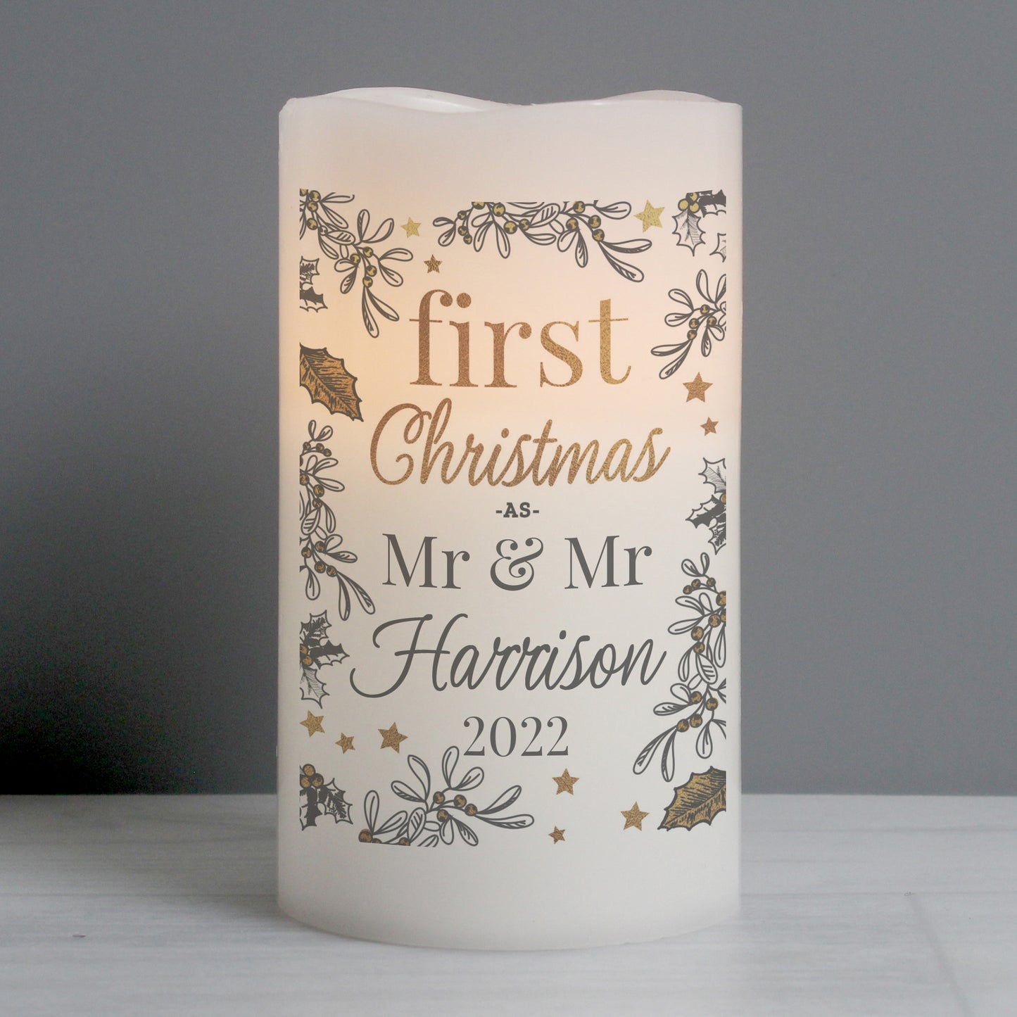 Personalised First Christmas LED Candle