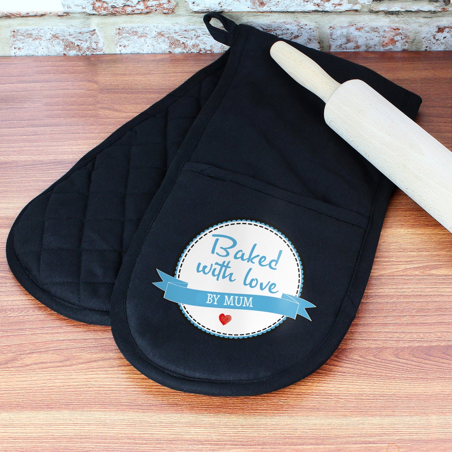 Personalised Baked With Love Oven Glove