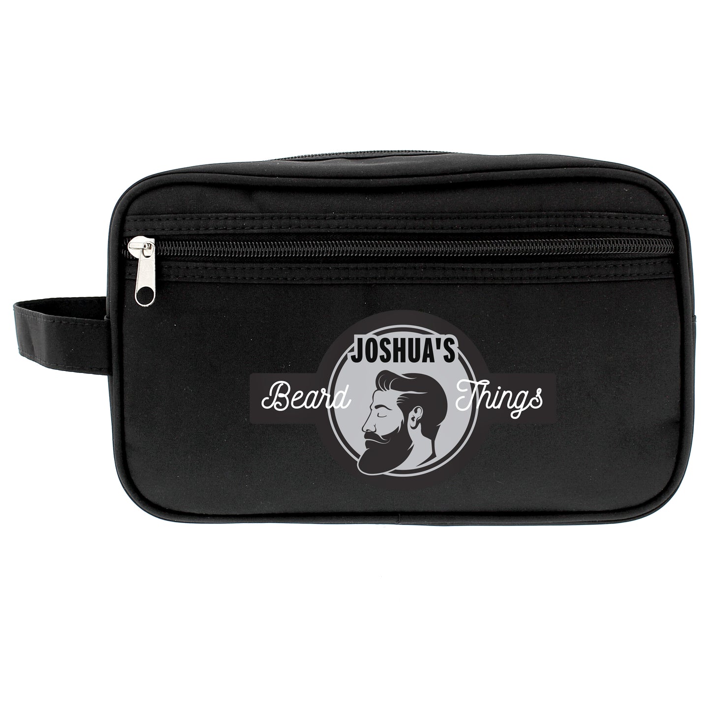 Personalised Beard Things Black Toiletry Bag