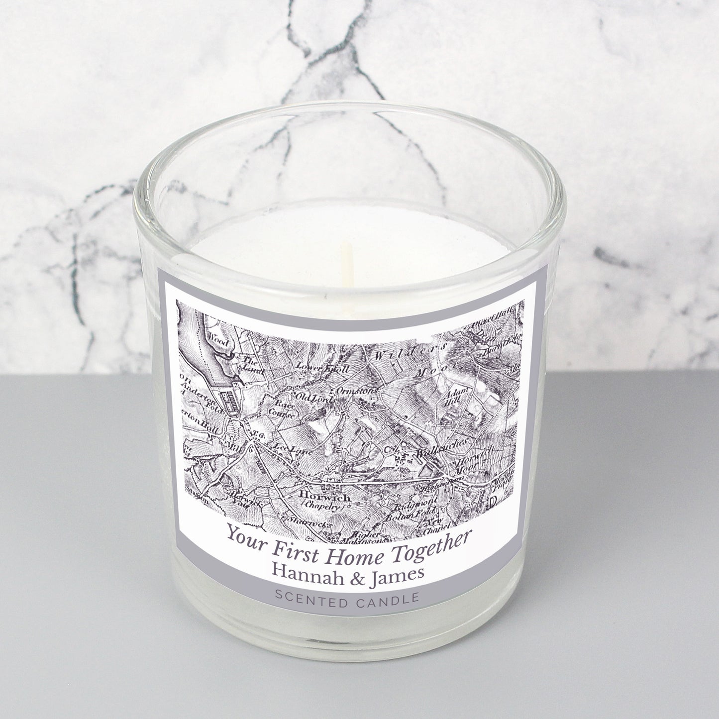 Personalised 1805 - 1874 Old Series Map Compass Scented Jar Candle