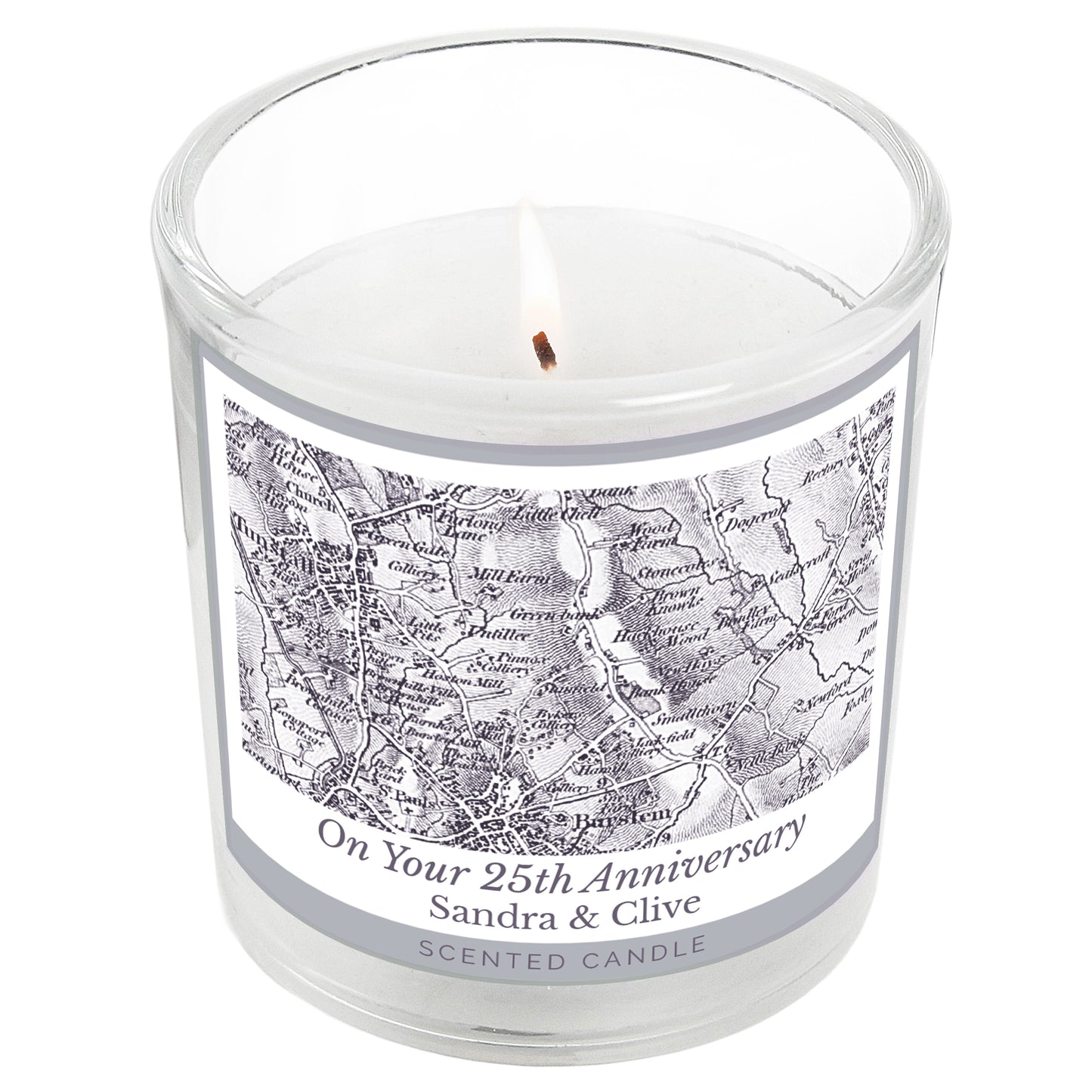 Personalised 1805 - 1874 Old Series Map Compass Scented Jar Candle