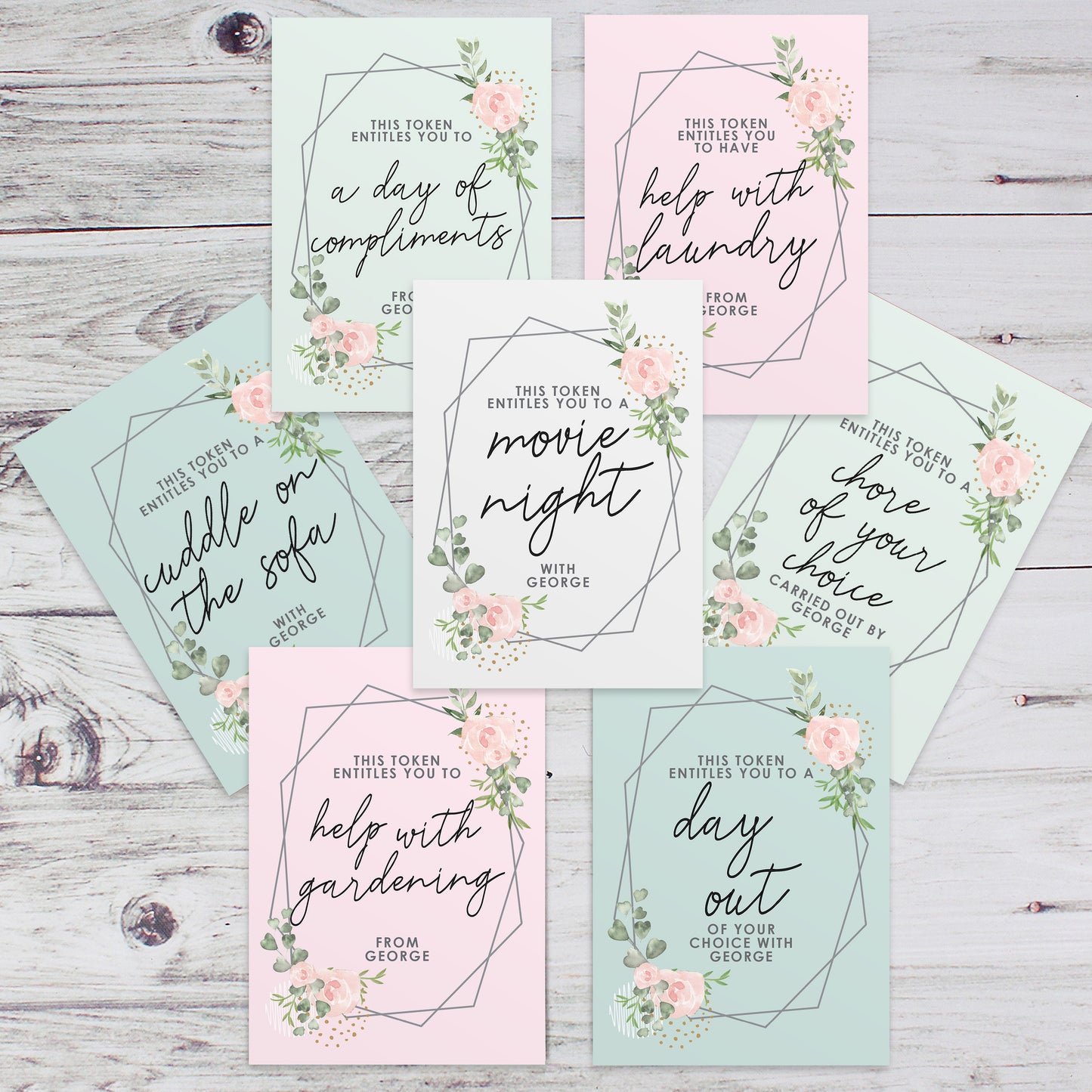 Personalised Mothers Day Voucher Cards