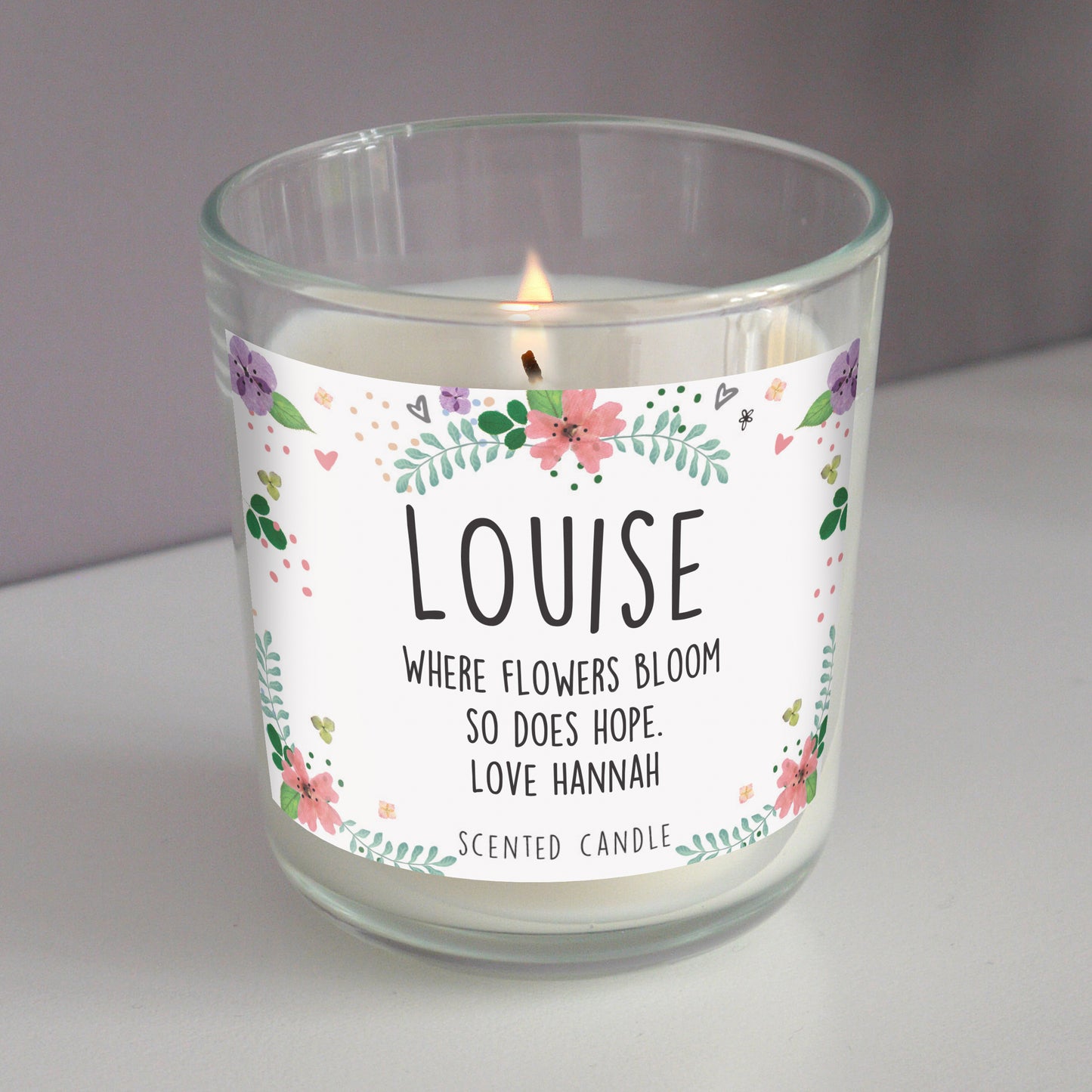 Personalised Floral Scented Jar Candle