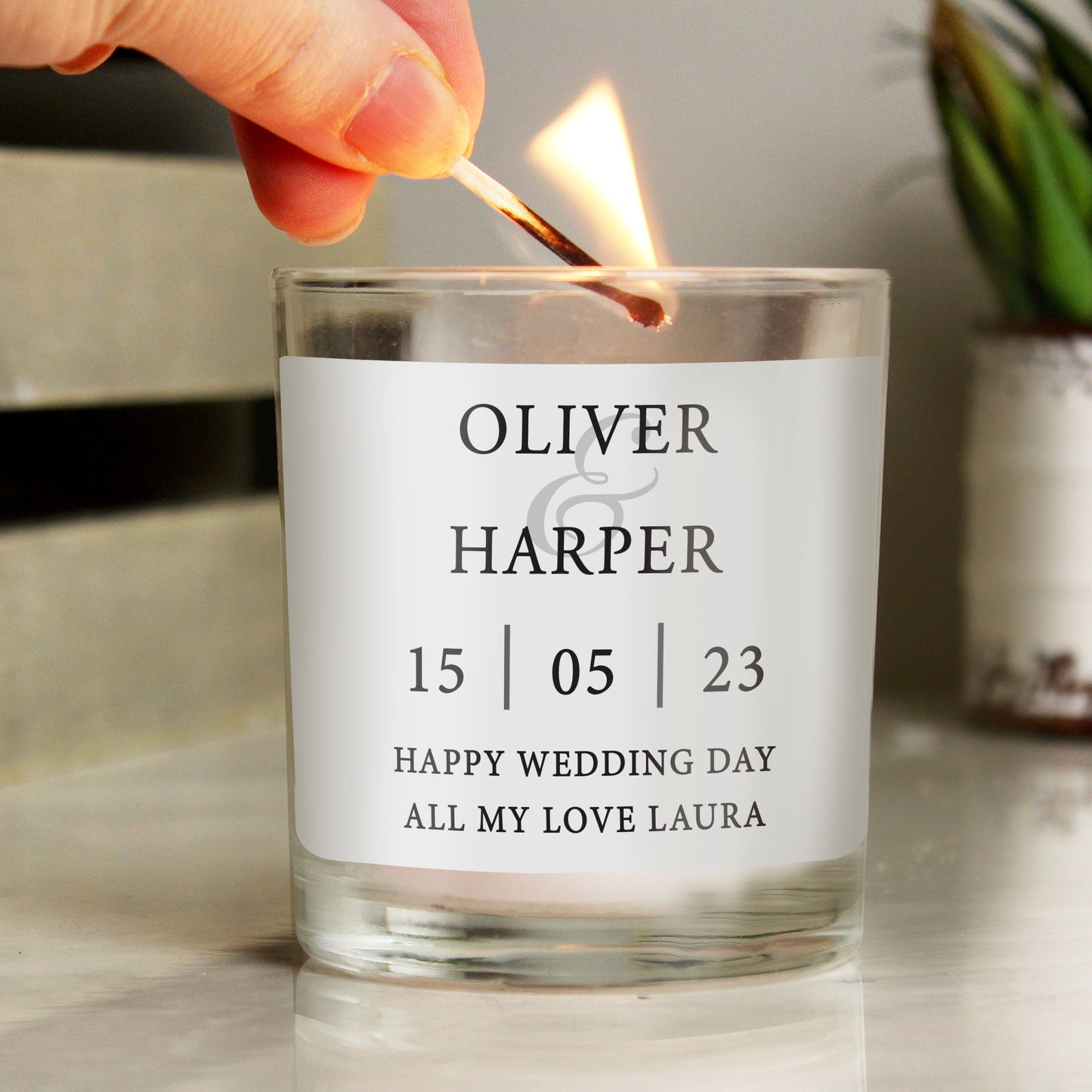 Personalised Couples Scented Jar Candle