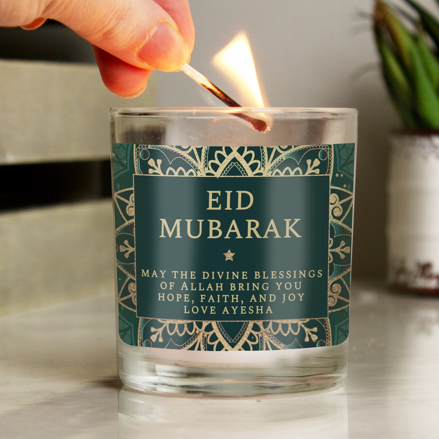 Personalised Eid and Ramadan Scented Jar Candle