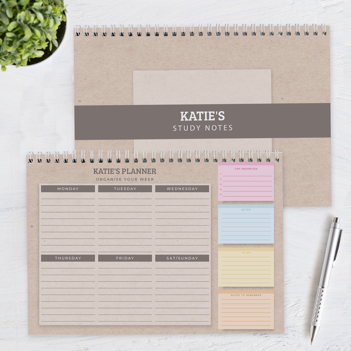 Personalised Study A4 Desk Planner