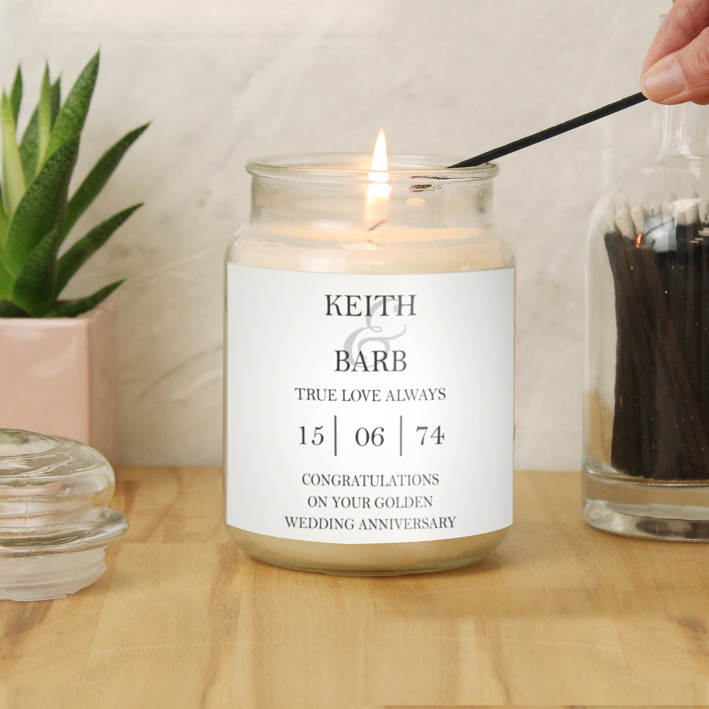 Personalised Couples Large Scented Jar Candle