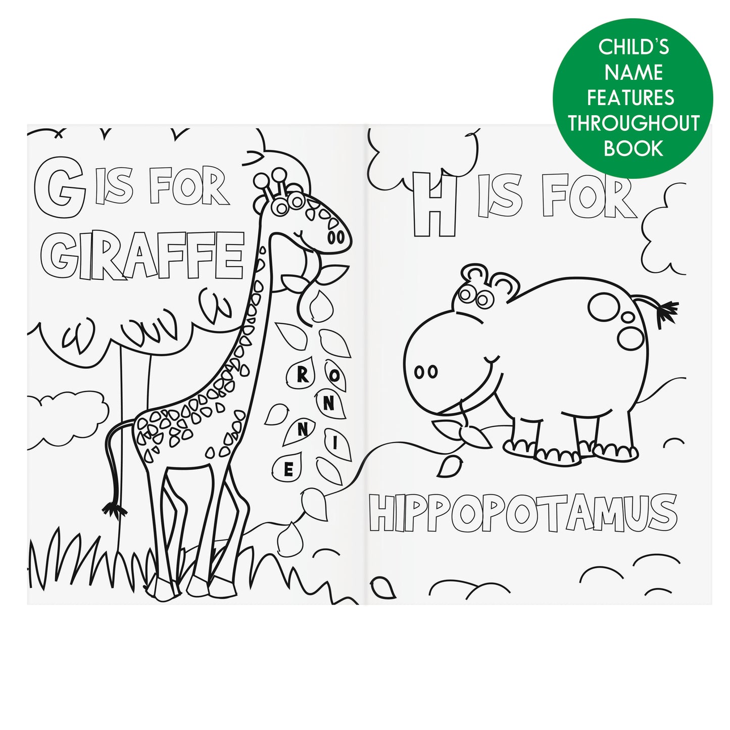 Personalised Zoo Colouring Book