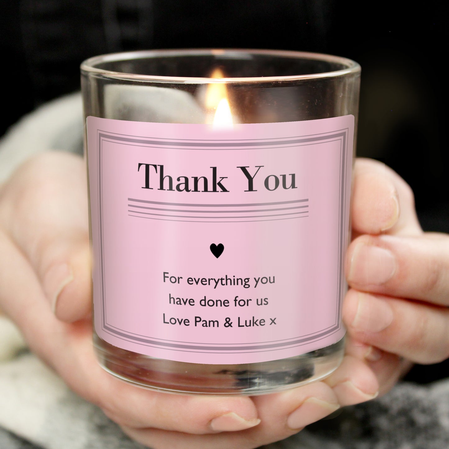 Personalised Classic Pink Scented Jar Candle