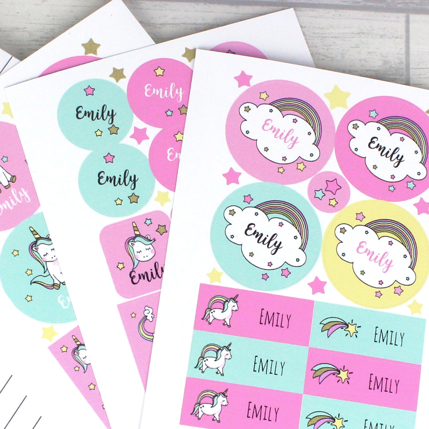 Personalised Baby Unicorn Sticker Set