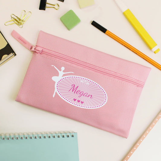 Personalised Ballerina Pink Pencil Case