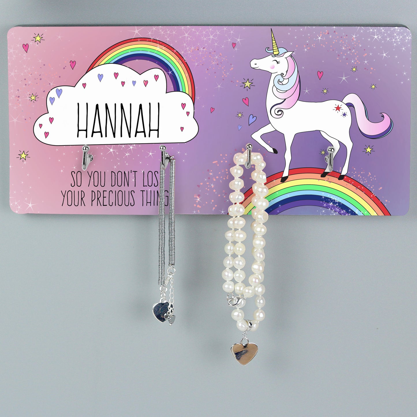 Personalised Unicorn Jewellery Hooks