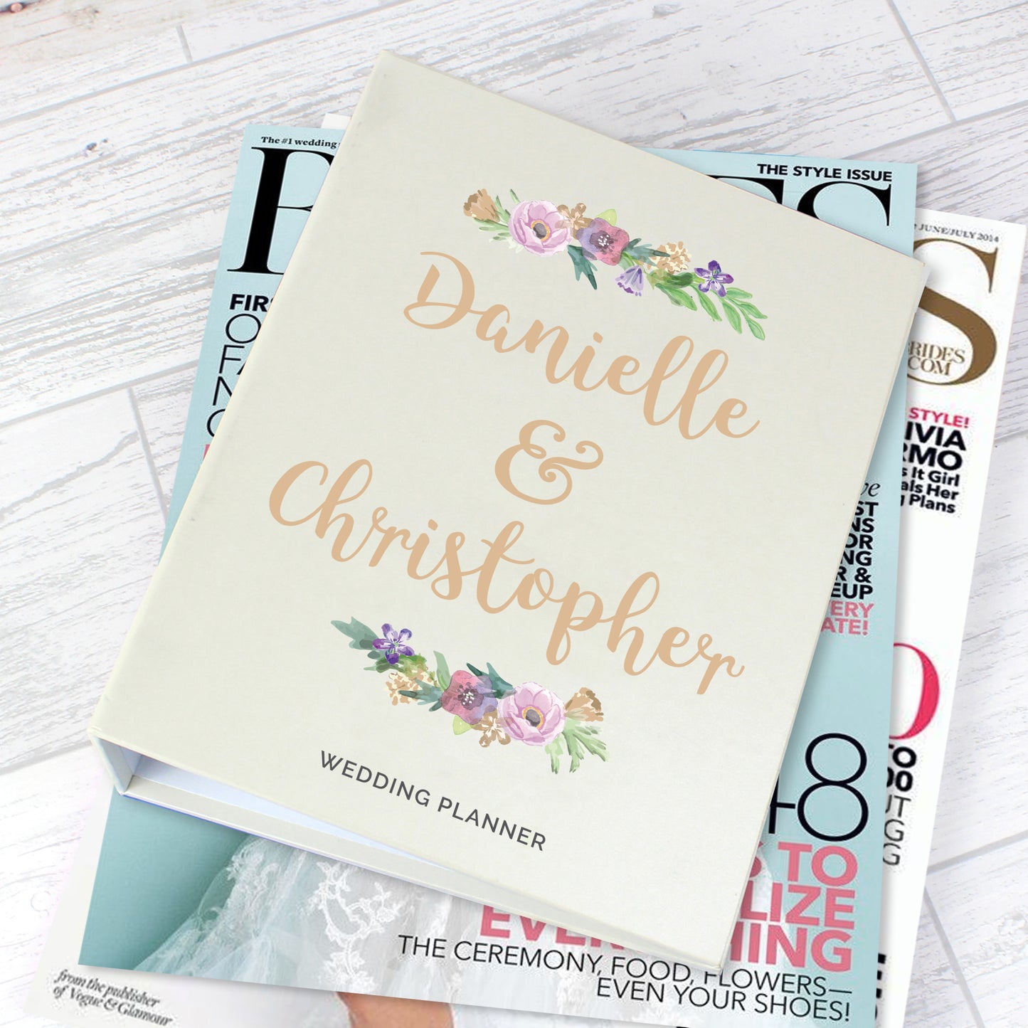 Personalised Floral Watercolour Wedding Planner