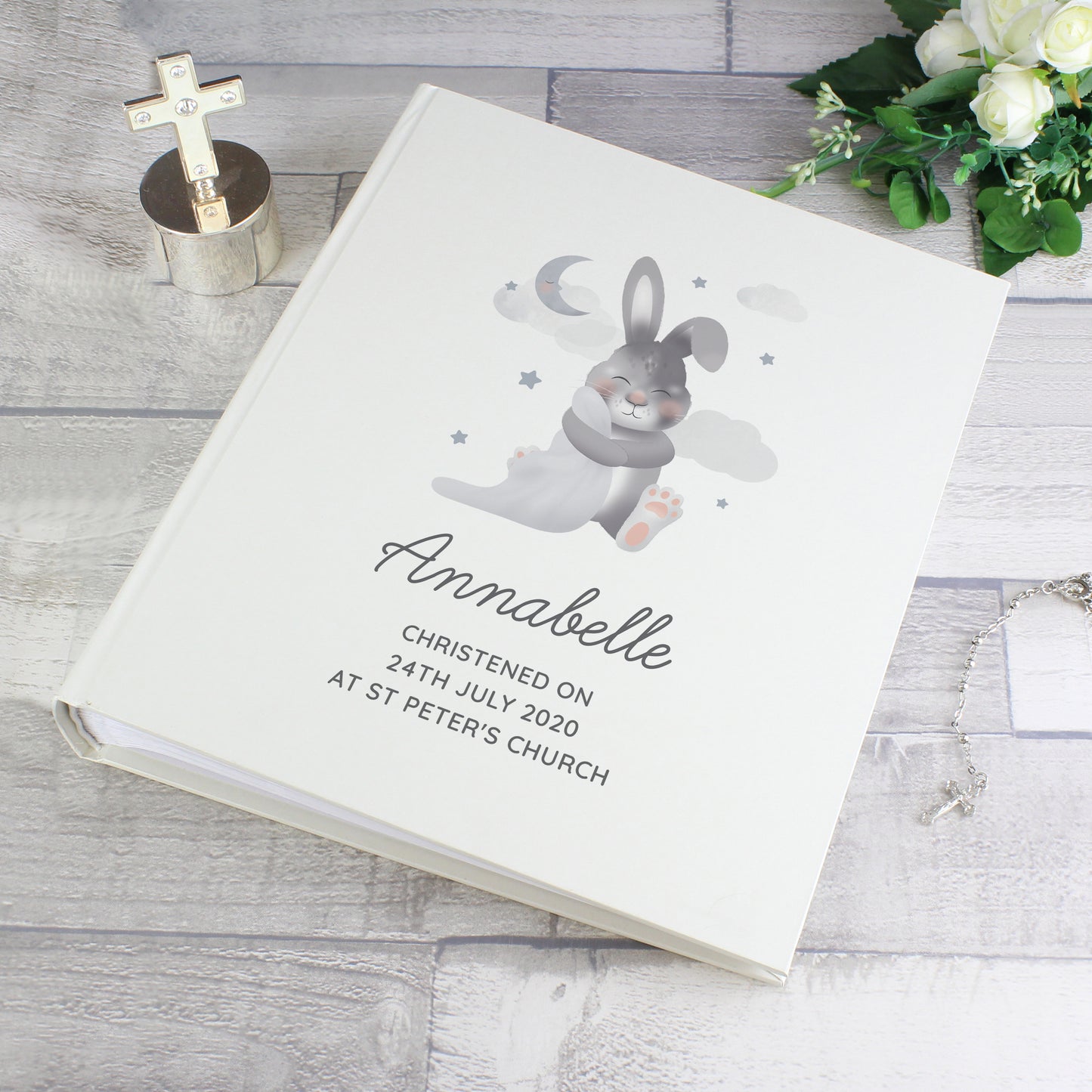 Personalised Baby Bunny Square Photo Album