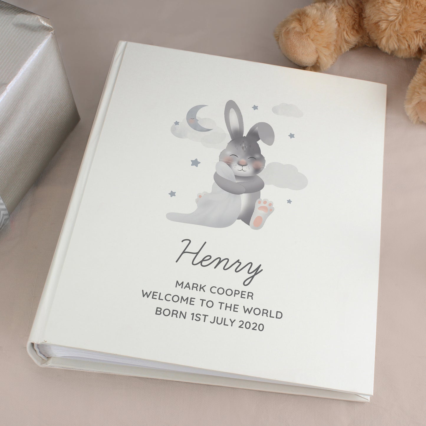 Personalised Baby Bunny Square Photo Album