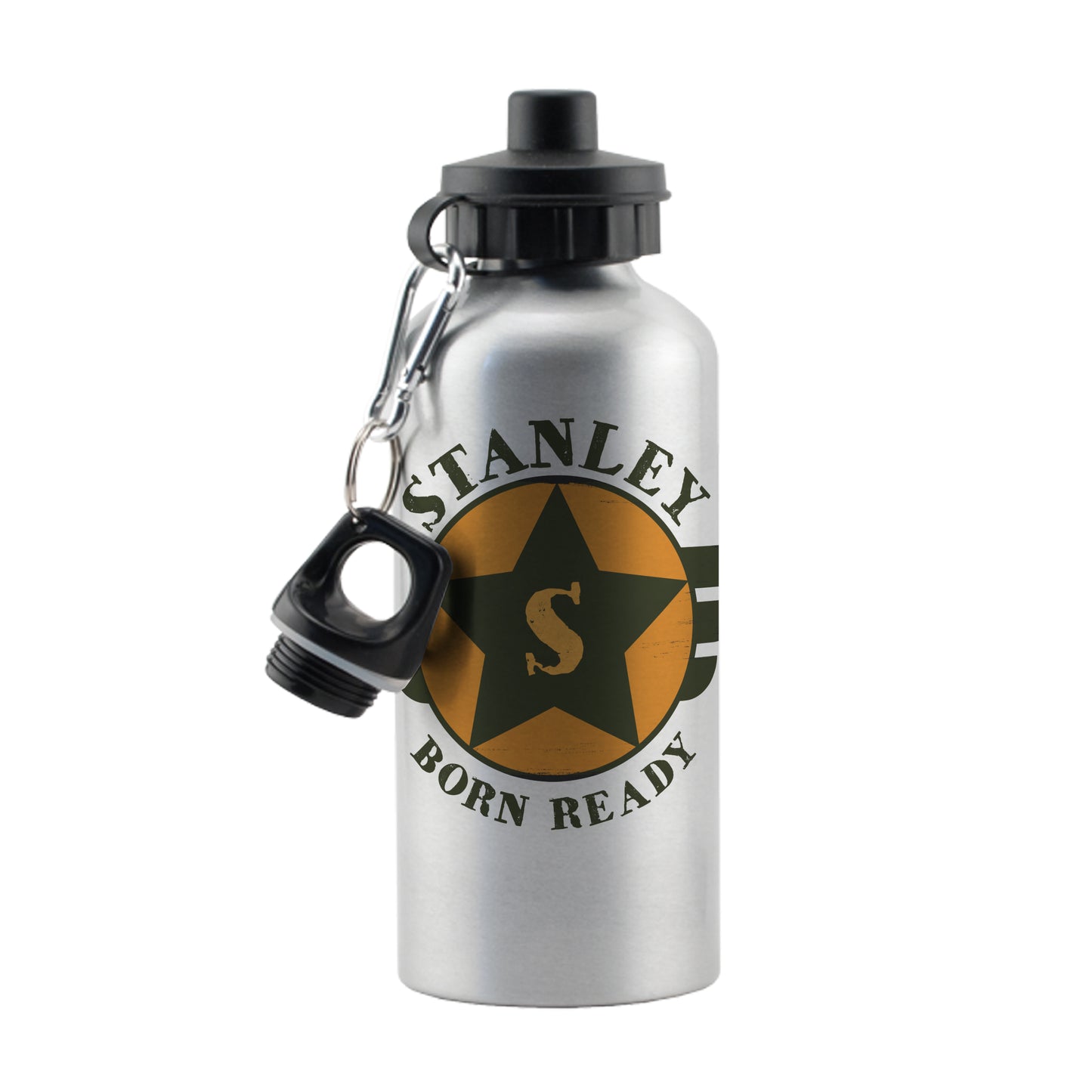 Personalised Badge Silver Drinks Bottle