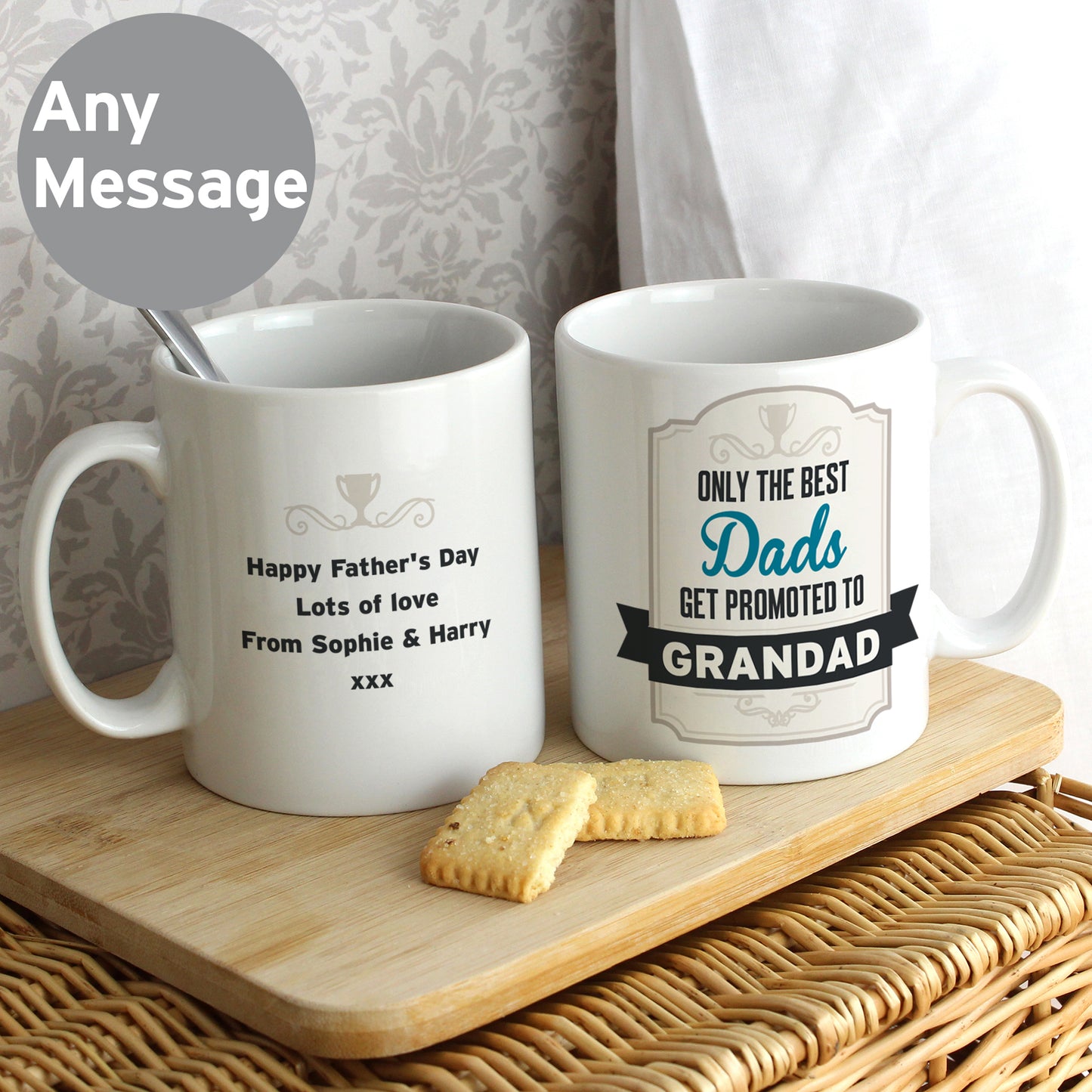 Personalised Best Dads Get Promoted to Mug