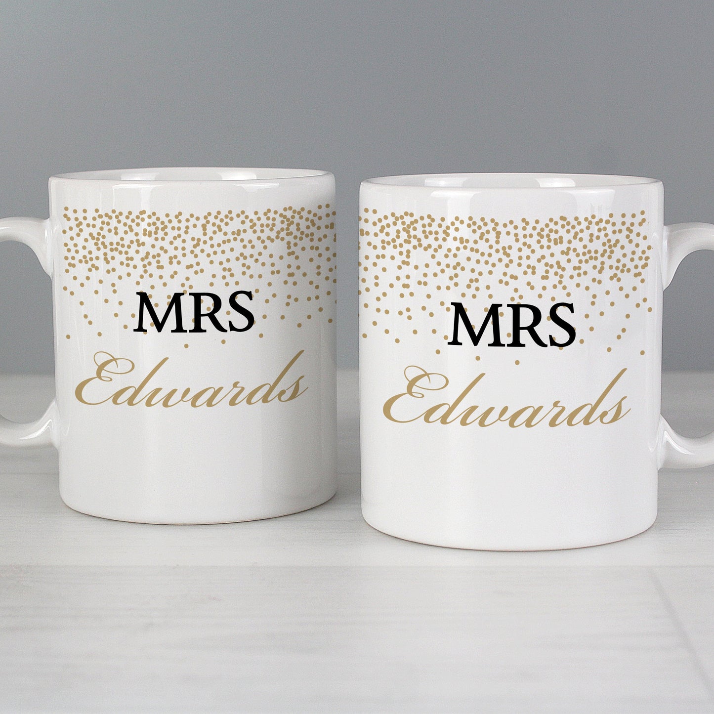 Personalised Gold Confetti Mug Set