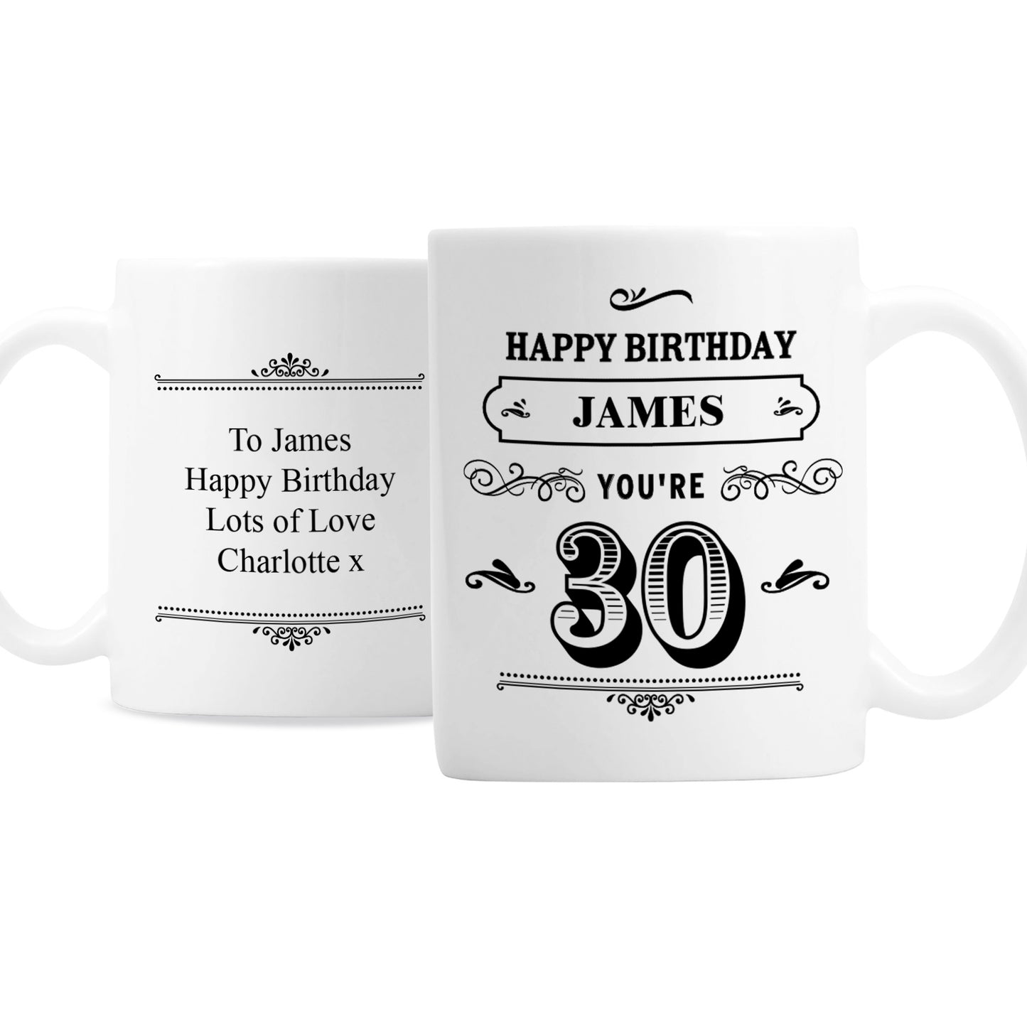 Personalised Birthday Vintage Typography Mug