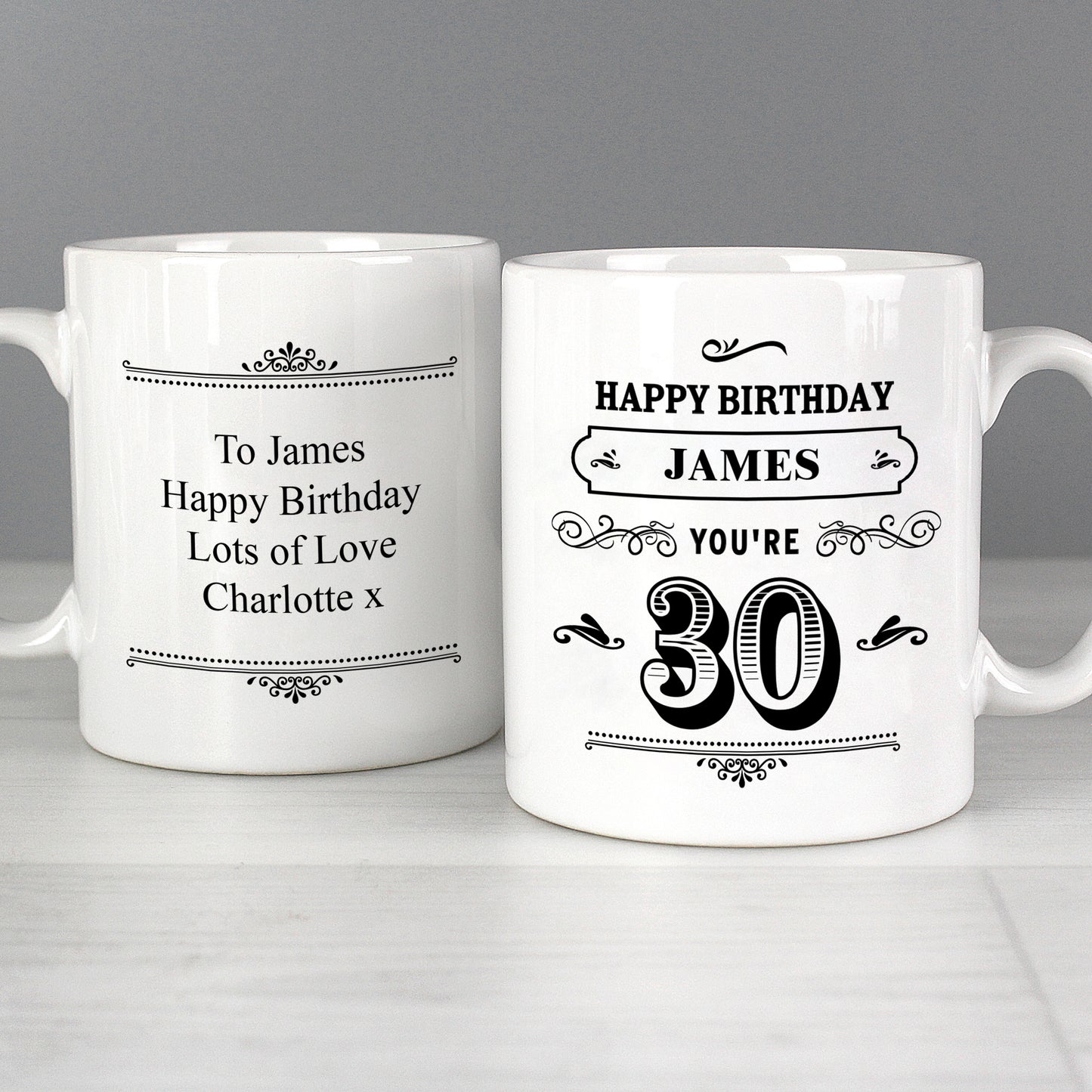 Personalised Birthday Vintage Typography Mug