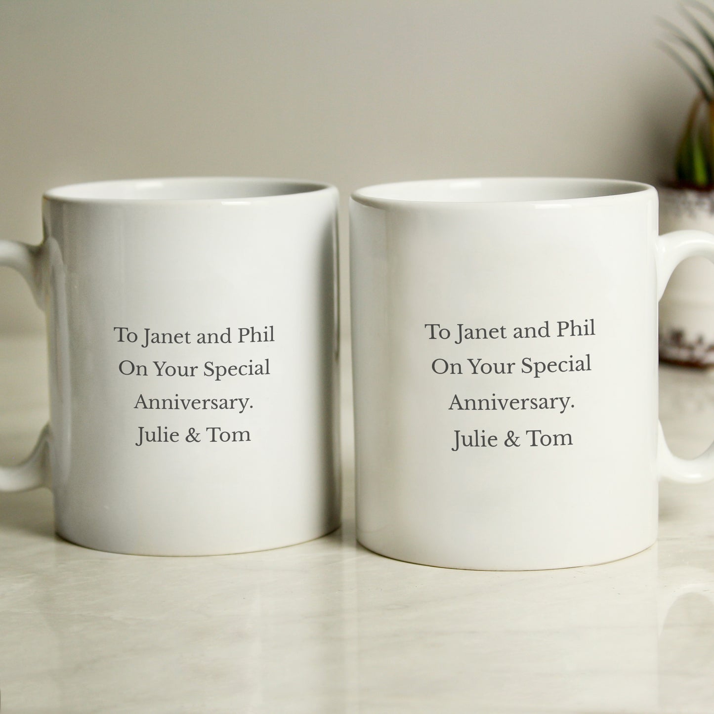 Personalised 25th Silver Anniversary Mug Set