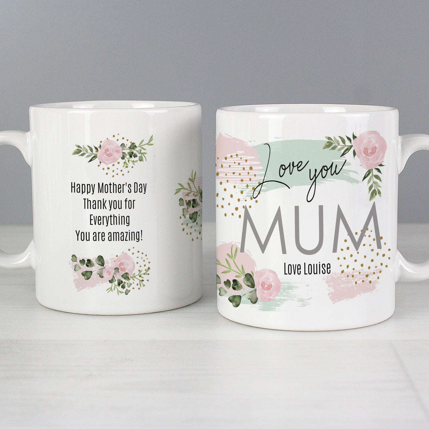 Personalised Abstract Rose Mug