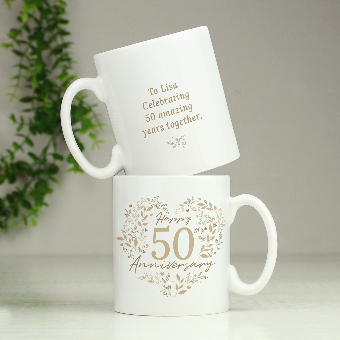 Personalised 50th Golden Wedding Anniversary Mug