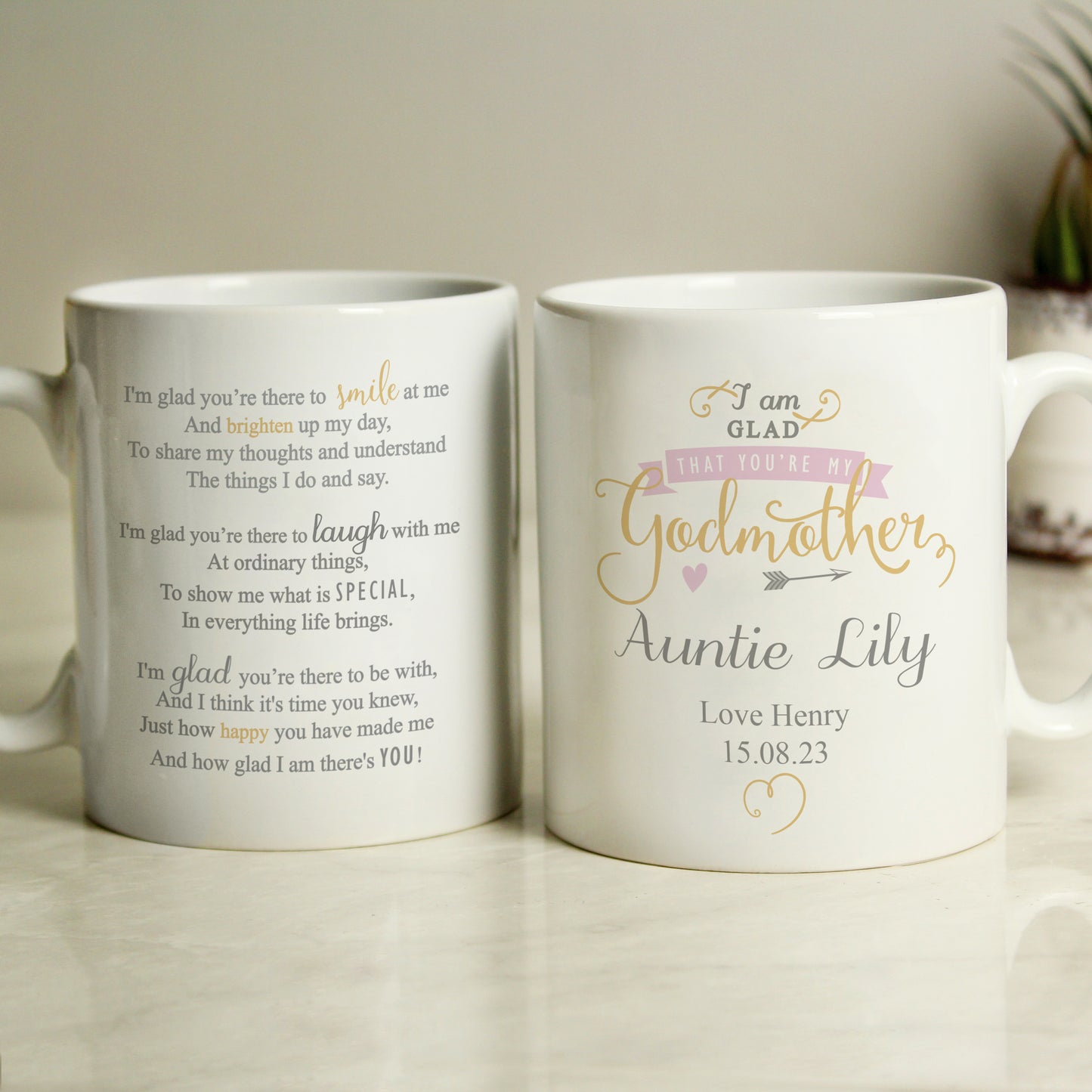 Personalised I Am Glad... Godmother Mug