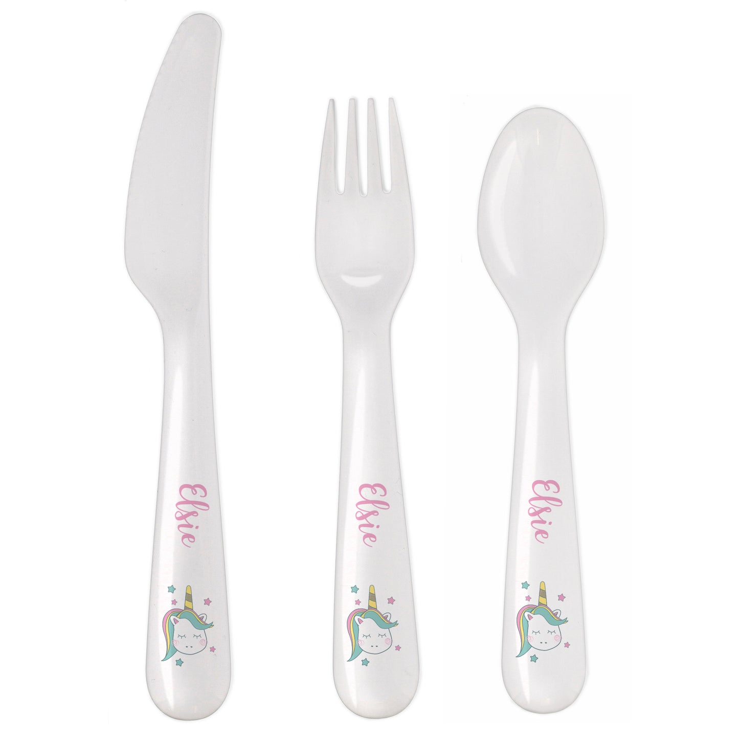 Personalised Baby Unicorn Plastic Cutlery