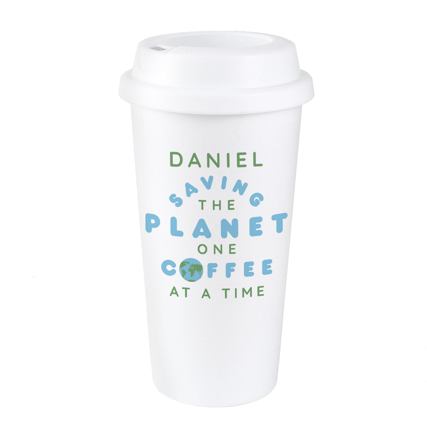 Personalised 'Saving the Planet' Insulated Reusable Eco Travel Cup