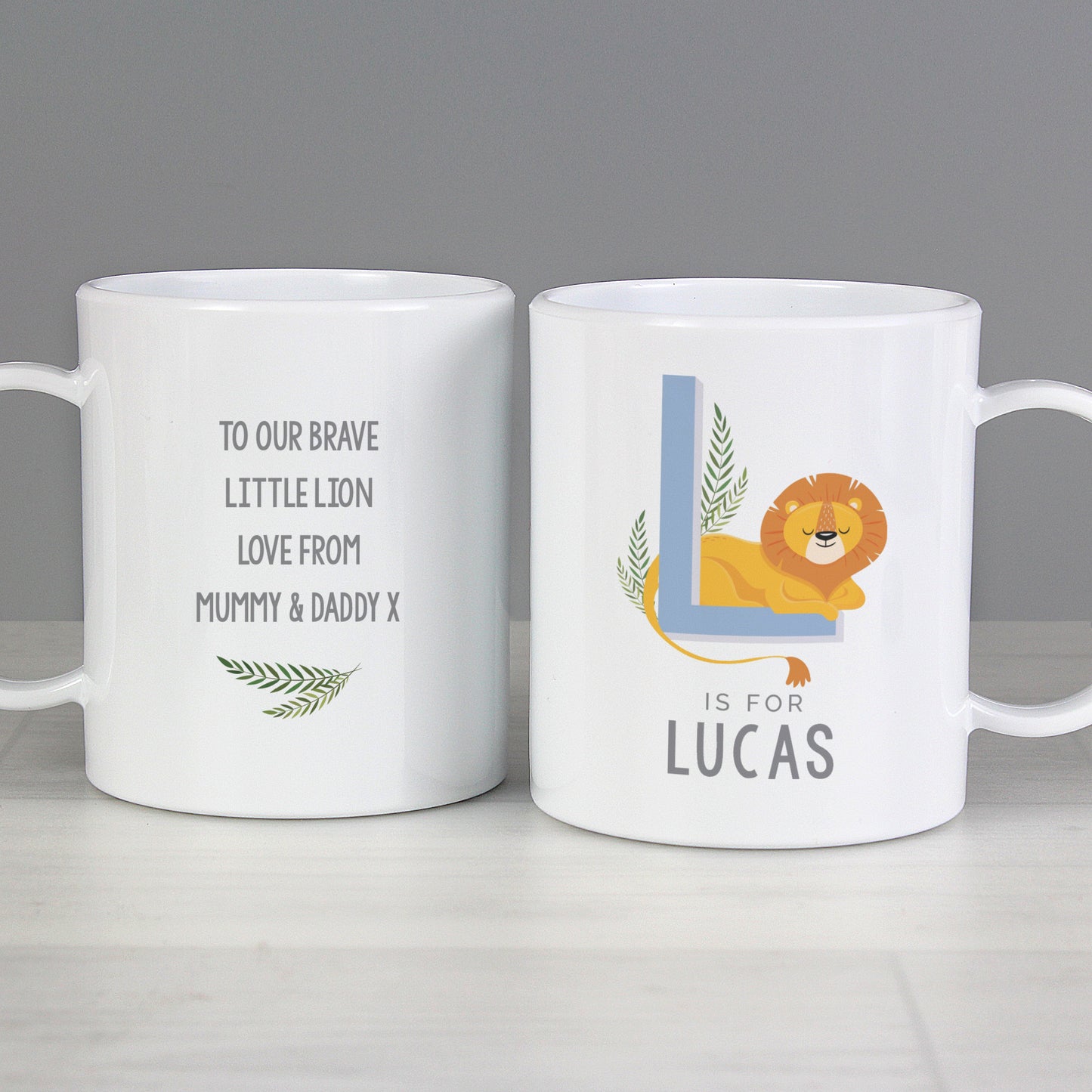 Personalised Animal Alphabet Plastic Mug