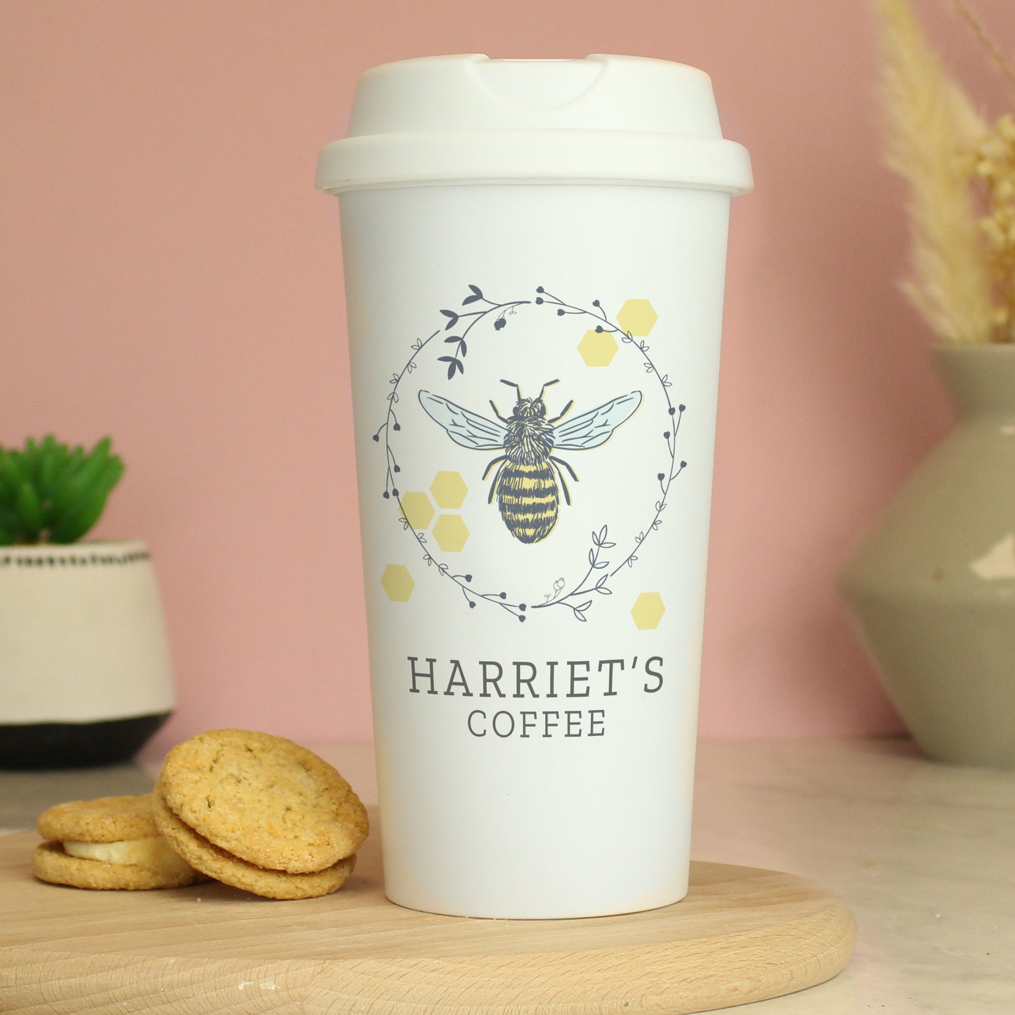 Personalised Bee Insulated Travel Cup