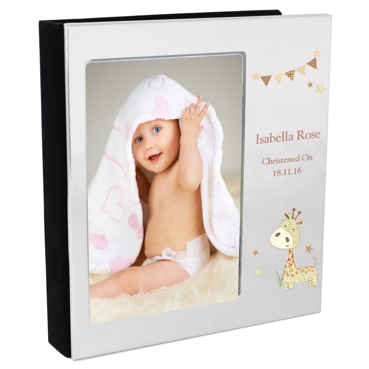 Personalised Hessian Giraffe 6x4 Photo Frame Album