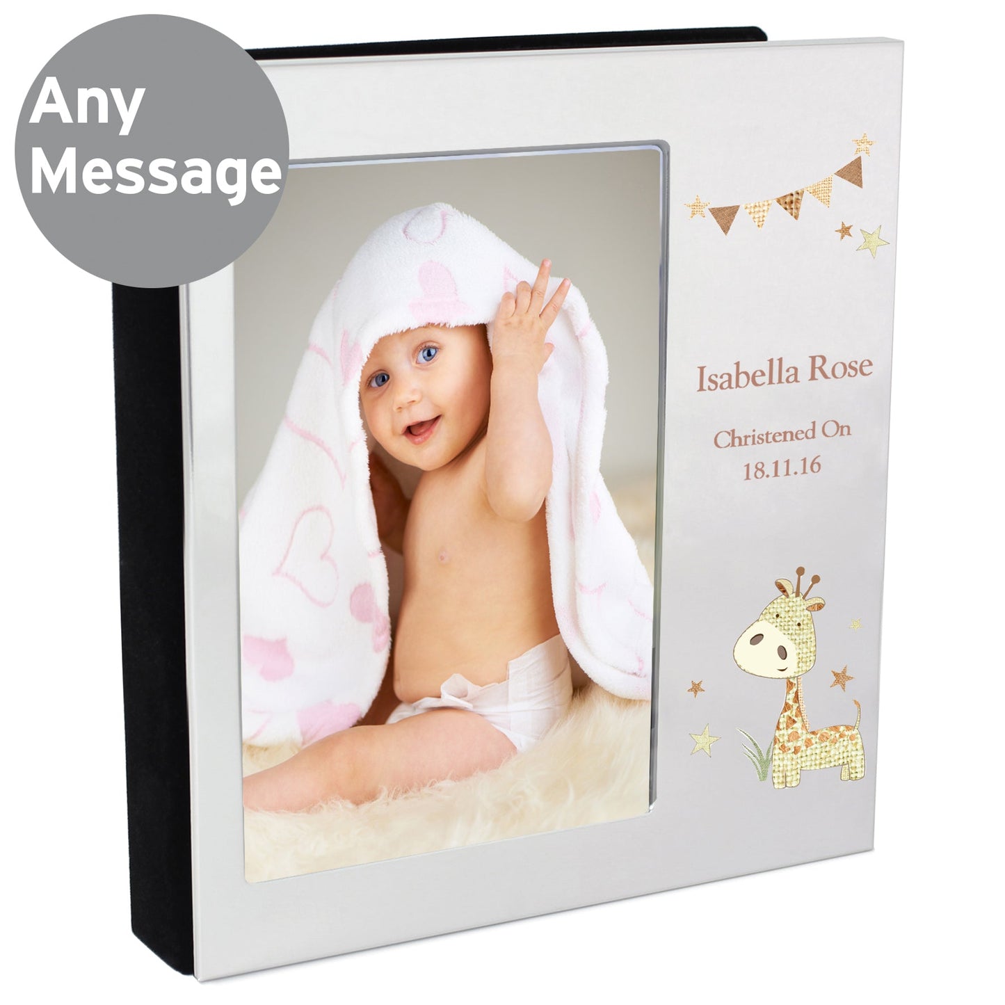 Personalised Hessian Giraffe 6x4 Photo Frame Album