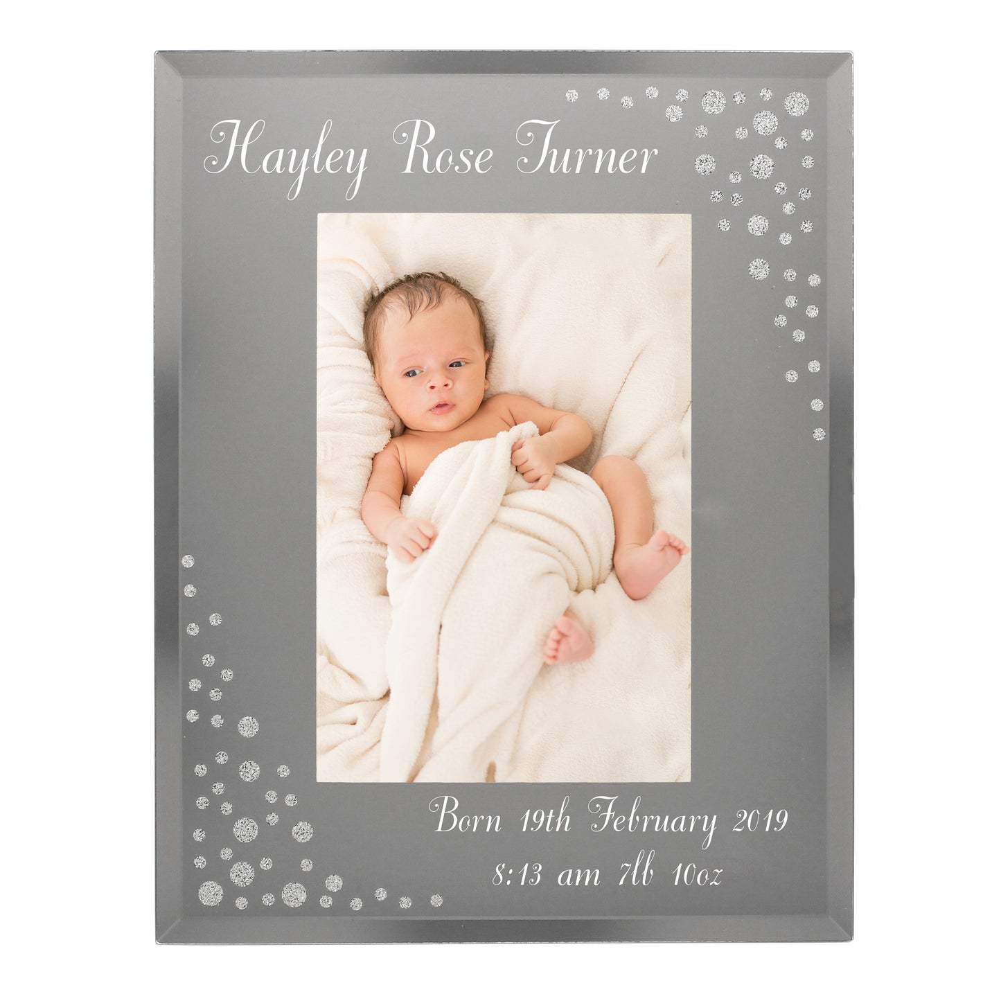 Personalised Any Message 6x4 Diamante Glass Photo Frame