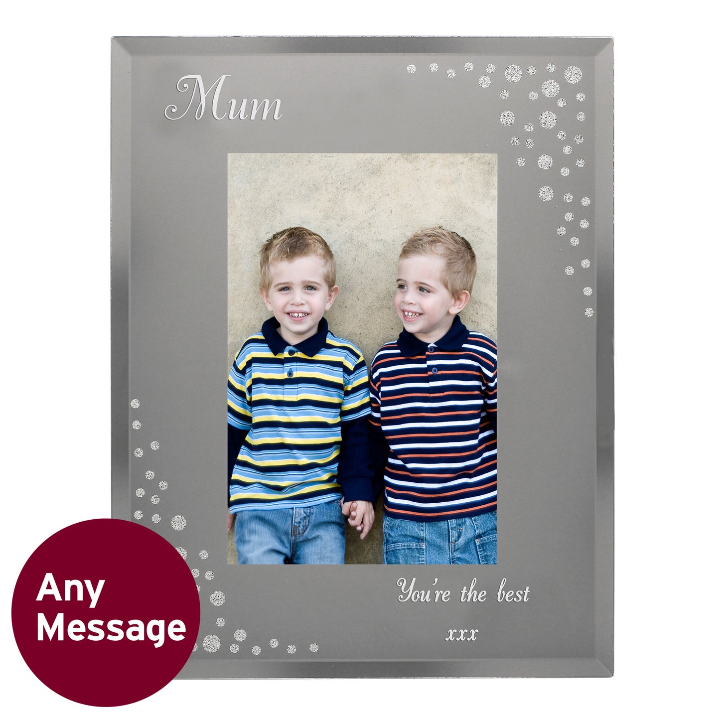 Personalised Any Message 6x4 Diamante Glass Photo Frame