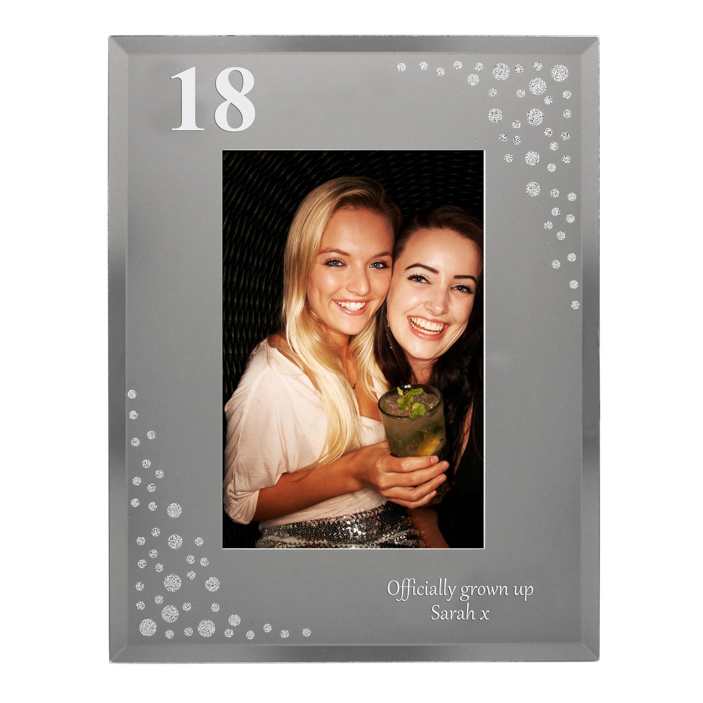 Personalised Big Age 6x4 Diamante Glass Photo Frame