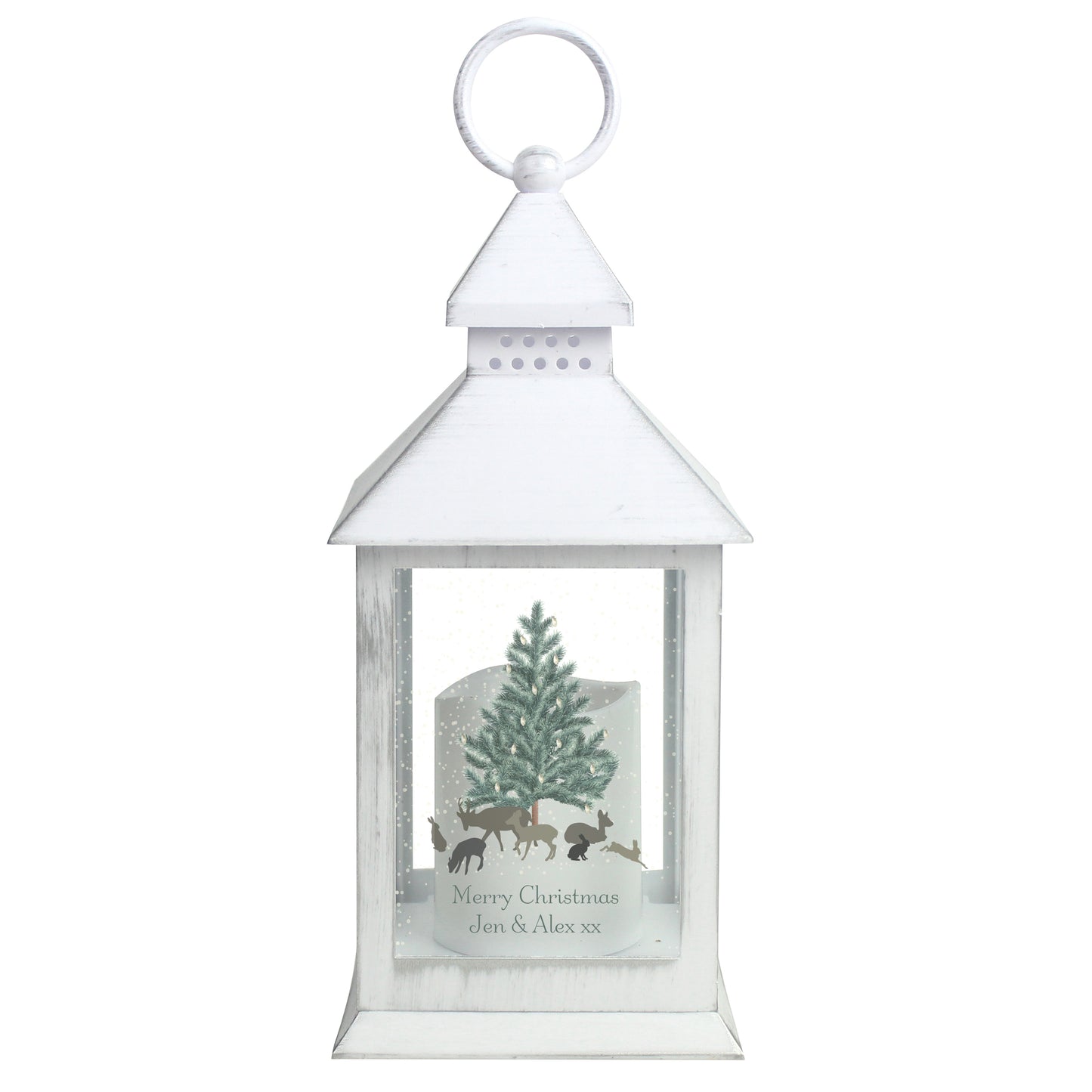 Personalised A Winter's Night White Lantern