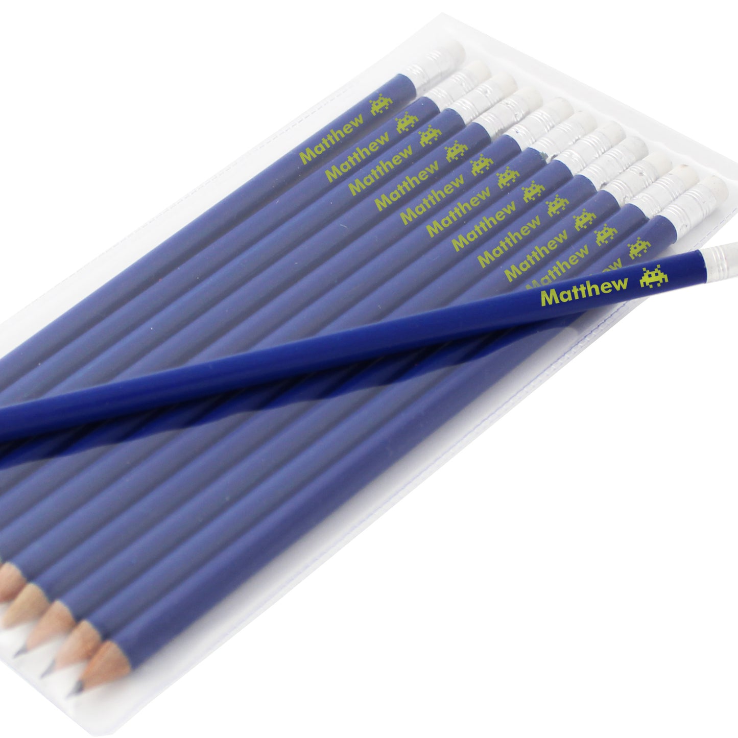 Personalised Alien Motif Blue Pencils