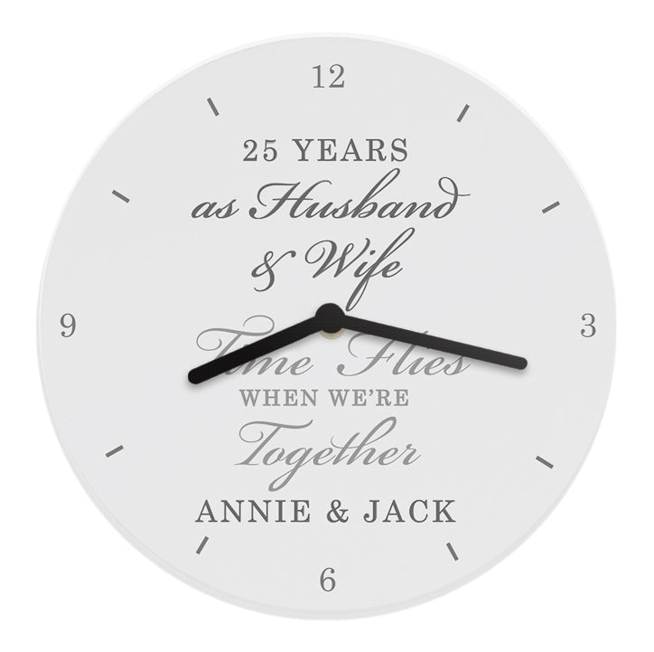 Personalised Anniversary Wooden Clock