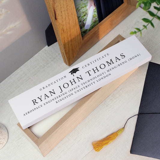 Personalised Graduation Wooden Certificate Holder