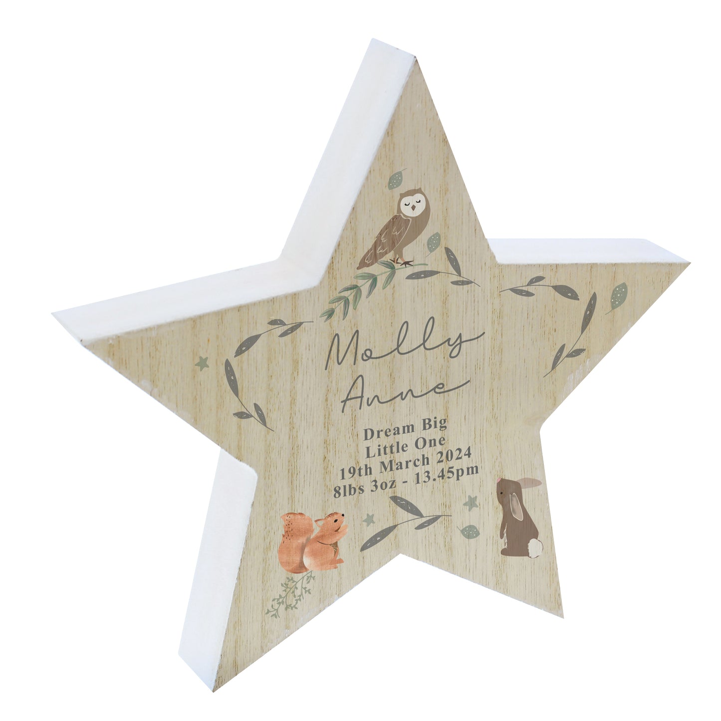 Personalised Woodland Animal Star Ornament